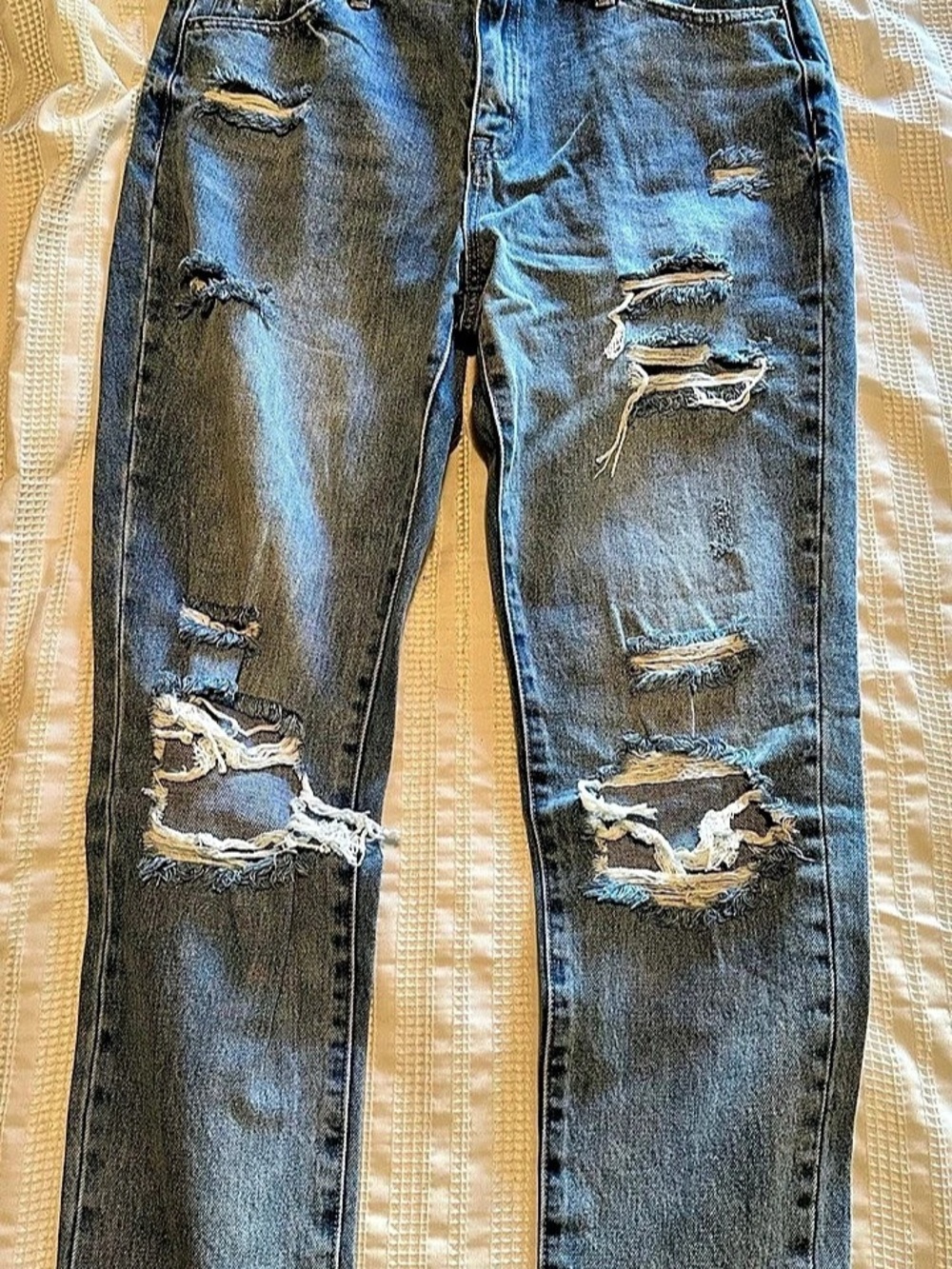 Special A Distressed Straight Leg Jeans Blue Size 9